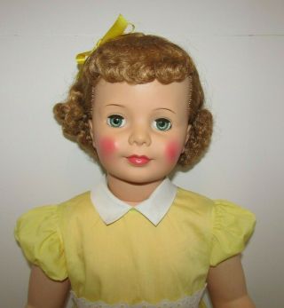 Vintage Doll Ideal Patti Playpal Blonde Curly 35” W/sunny Yellow Dress 1959