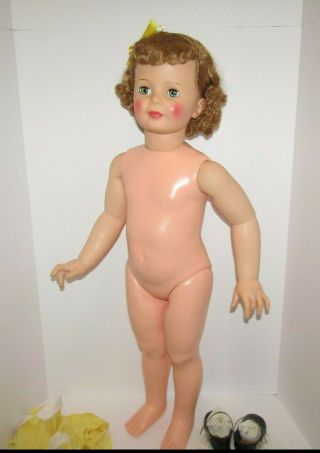 Vintage Doll Ideal PATTI PLAYPAL Blonde Curly 35” w/Sunny Yellow Dress 1959 8