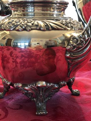 7 Piece Rogers Bros 1847 Silverplate Heritage Tea Set Coffee Tray Floral Footed 8