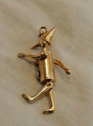 Vintage 14k Yellow Gold Articulated Tin Man Charm