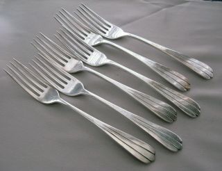 6 Porter Blanchard Lotus Sterling Silver Dinner Forks 7 5/8 " ;g455