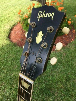 1950 Gibson CF - 100 cutaway LG - 2 sized acoustic guitar,  neck reset & vintage case 7