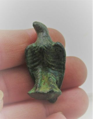 Circa 300 - 400ad Roman Era Legionary Bronze Eagle Aquilla Figurine