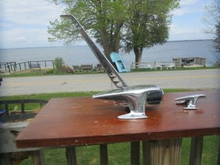 Vintage Nautalloy Bow Boat Light Wth Flag Pole And One Cleat Jetson Style