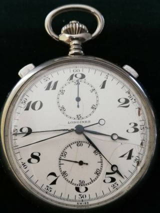 Longines Pocket Watch Fraction Of A Second Rattrapante Chronograph Cal 1872