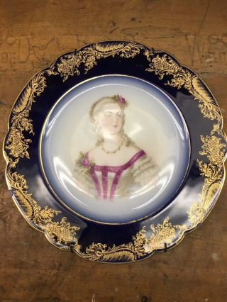 Antique Sevres Chateau St Cloud Cabinet Mme Du Barry Hand Painted Plate 1844