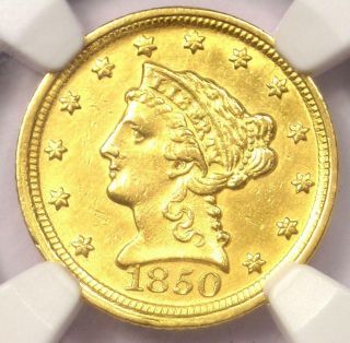 1850 - D Liberty Gold Quarter Eagle $2.  50 - Ngc Au Details - Rare Dahlonega Coin