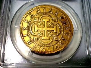 1701 Spain 8 Escudos Dollars Gold Coin Cob Royal Colonial 8e Doubloon Rare