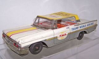 Vintage Twa Trans World Airlines Airport Service Car Taiyo Japan Tin Friction