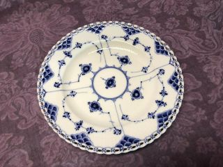 Vintage Set 3 Royal Copenhagen Blue Fluted Full Lace Luncheon Lunch Plate 1085 3