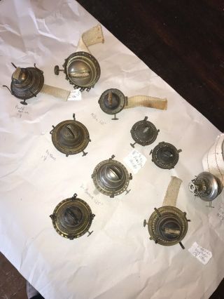 10 - Antique Oil Lamp Burners Miller Plus