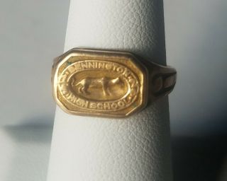 Vintage 1920 Bennington High School Ring Size 6 - 1/4,  14k Rose Gold