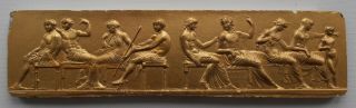 John Henning Gold Painted Plaster Plaque 1818 Of Parthenon Frieze