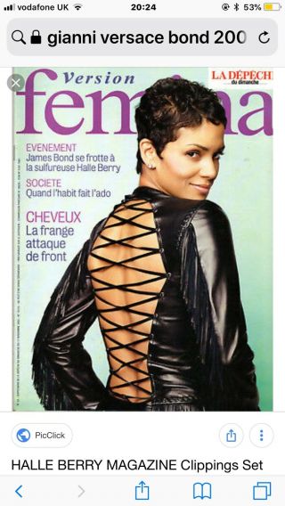 Gianni Versace Iconic Rare Halle Berry Bond Movie 2002 Black Leather Jacket 42