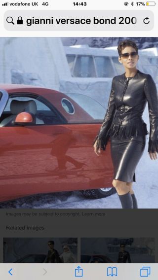 Gianni Versace Iconic Rare Halle Berry Bond Movie 2002 Black Leather Jacket 42 2