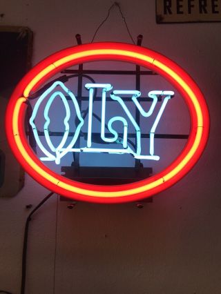 RARE Vintage OLY Olympia Neon Lighted Beer Sign Bar Sign Made in USA 2