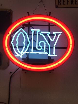 RARE Vintage OLY Olympia Neon Lighted Beer Sign Bar Sign Made in USA 4