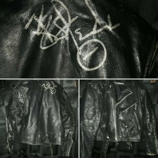 Vintage Leather Jacket /type O Negative Peter Steele Autograph