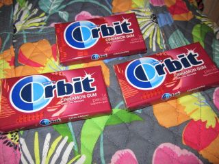 Orbit Cinnamon Gum 3 Collector Packs Discontinued,  Rare