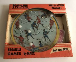 Marx Bagatelle Big League Hockey Pinball Game Marble Mib