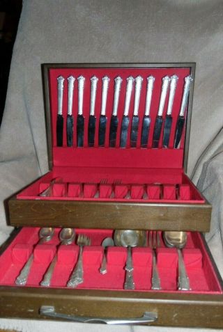 Vintage Box Of Lunt Sterling Silverware - 101 Piece English Shell
