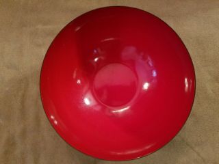 Vintage True Red Cathrineholm Enamelware Lotus Bowl 9.  5 