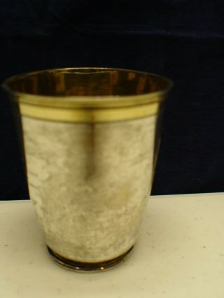 ANTIQUE HEAVY SILVER GERMAN CUP APPROX.  1790 ' S WITH INITIALS ENGRAVED 8