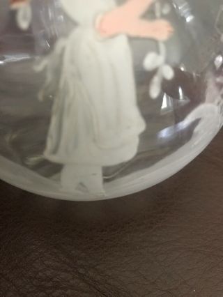 Mary Gregory Art Clear Decanter with Stopper Girl 4