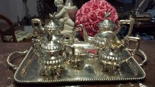 2670g extreme ELEGANT STERLING SILVER COLONIAL STYLE COFFEE TEA SET 6 ITEMS 3
