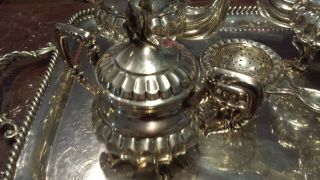 2670g extreme ELEGANT STERLING SILVER COLONIAL STYLE COFFEE TEA SET 6 ITEMS 8