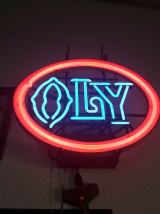 Vintage Olympia Beer Neon Lighted Sign Oly Washington 3