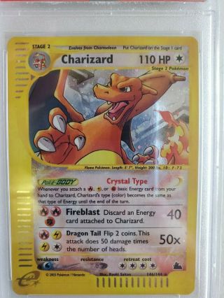 Pokemon Crystal Charizard 146/144 Skyridge PSA 9 - - Holofoil Rare - Yeti 3