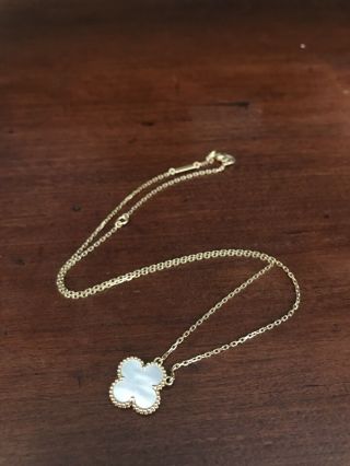 Van Cleef & Arpels Gold Vintage Alhambra Mother Of Pearl Necklace 3