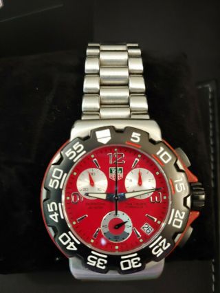 Tag Heuer Formula 1 F1 Ferrari Red Dial CAH1112 42mm Chronograph w/ box & papers 7