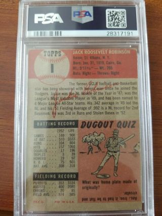 1953 Topps Jackie Robinson Autograph Extremely RARE hand signed 2