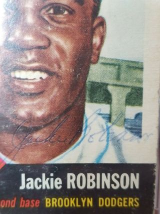 1953 Topps Jackie Robinson Autograph Extremely RARE hand signed 4