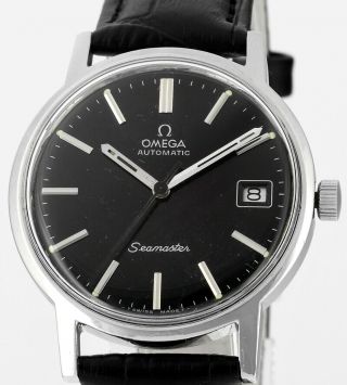 Vintage 1973 Omega Seamaster Date Automatic Stainless Steel Mens Wrist Watch