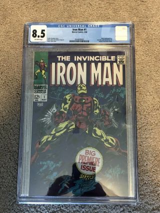 Invincible Iron Man 1 Cgc 8.  5 (vf, ) Ow/wp Origin Retold Marvel 1968 Rare