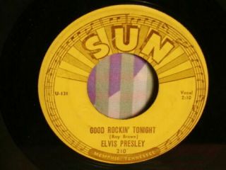 Elvis Presley “good Rockin’ Tonight” Rare No Scotty,  Bill Sun 210 Push Marks Vg,