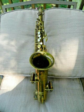 Martin Stencil Kingston Alto Saxophone Brass Lacquer - Very Good Vintage Shape