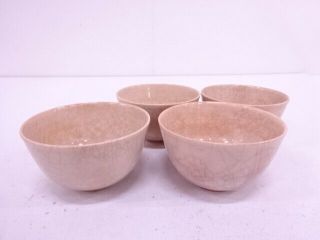 68767 Japanese Pottery Ash Glaze / Tea Cup Set Of 4 By Otowayama Kiln