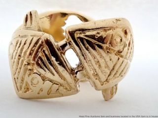 Rare 16.  4g Georges De Braque 18k Gold Signed Numbered Pisces Fish Ring Unisex