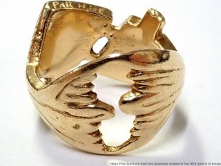 Rare 16.  4g Georges De Braque 18k Gold Signed Numbered Pisces Fish Ring Unisex 2