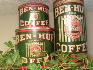 Ben Hur Coffee Tins By Joannes Bros Los Angeles Rare