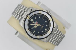 Tag Heuer 2000 Professional 972.  606 Watch Mens Moondust Blue Gold Classic Silver