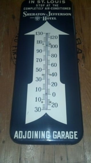 Vintage (sheraton - Jefferson - Hotel) Metal Thermometer (wow) Rare Bird