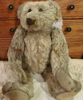 Antique 14 " German American Ideal Mohair Fully Jointed Teddy Bear,  Great Look