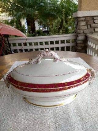 Antique Ornate Gold Trimmed Soup Tureen,  Possibly 1850s - Early 1900s