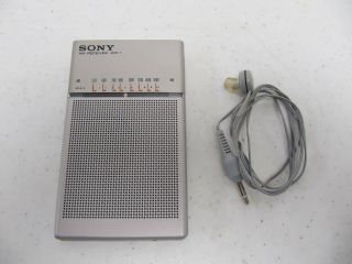 Sony Icr 7 Pocket Am Vintage Radio W Earpiece Rare