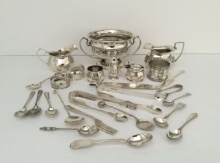 . Joblot Of Hallmarked Sterling Silver Items Resale,  Repair,  Spare,  Scrap 863 Gr.